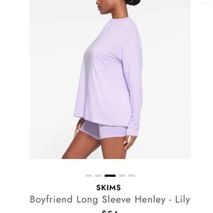 NWT SKIMS Henley Boyfriend Fit Jersey Oversized TOP SMALL MODAL COTTON
